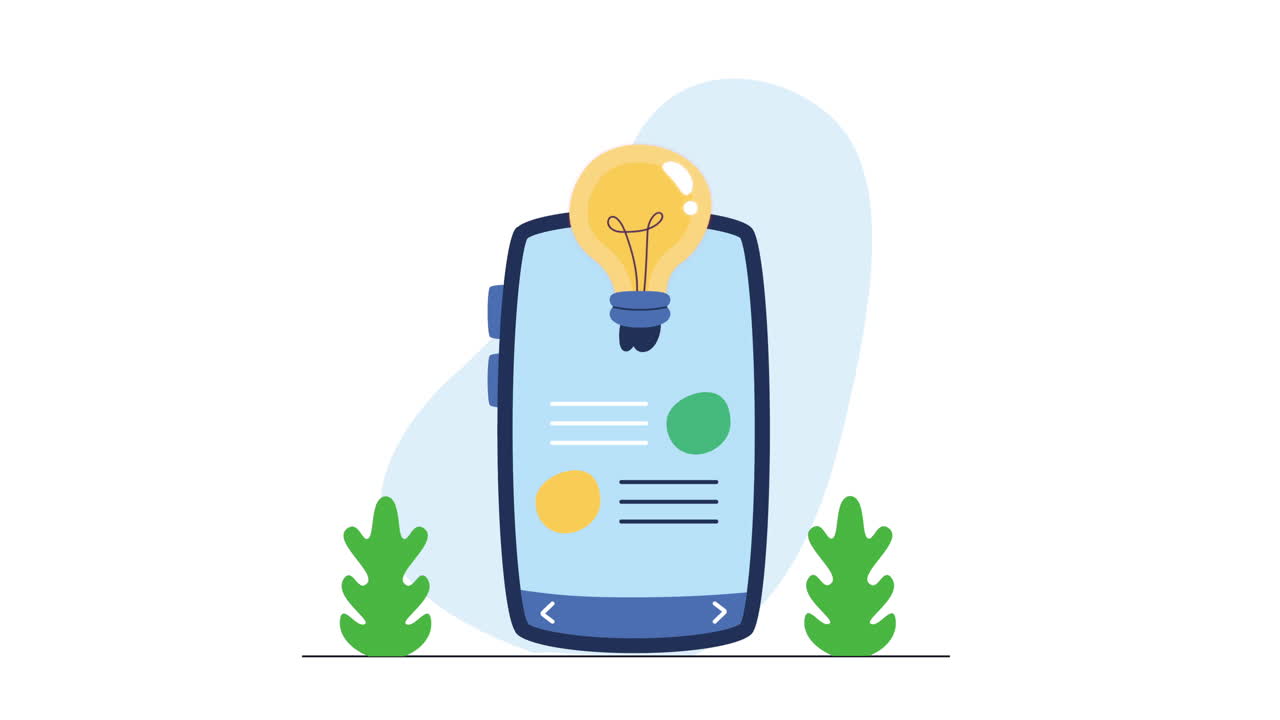smartphone with bulb light animation