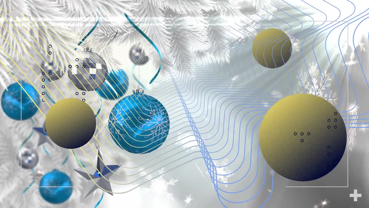 크리스마스 장식 위 에 있는 선 과 모양 의 애니메이션