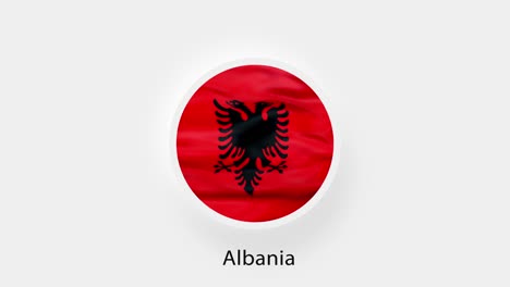 albania circular flag loop. animated national flag of albania. realistic albania flag waving. 4k