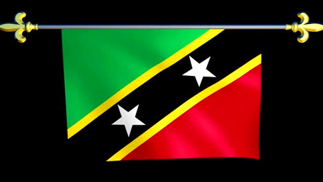 large looping animated flag of federation of saint christopher and nevis