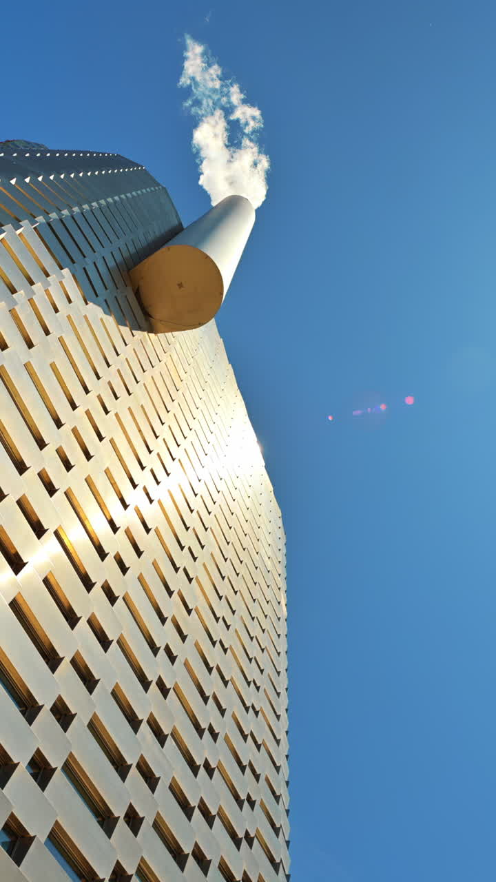 Low angle view of Amager Bakke in Amager, Copenhagen Denmark. Vertical