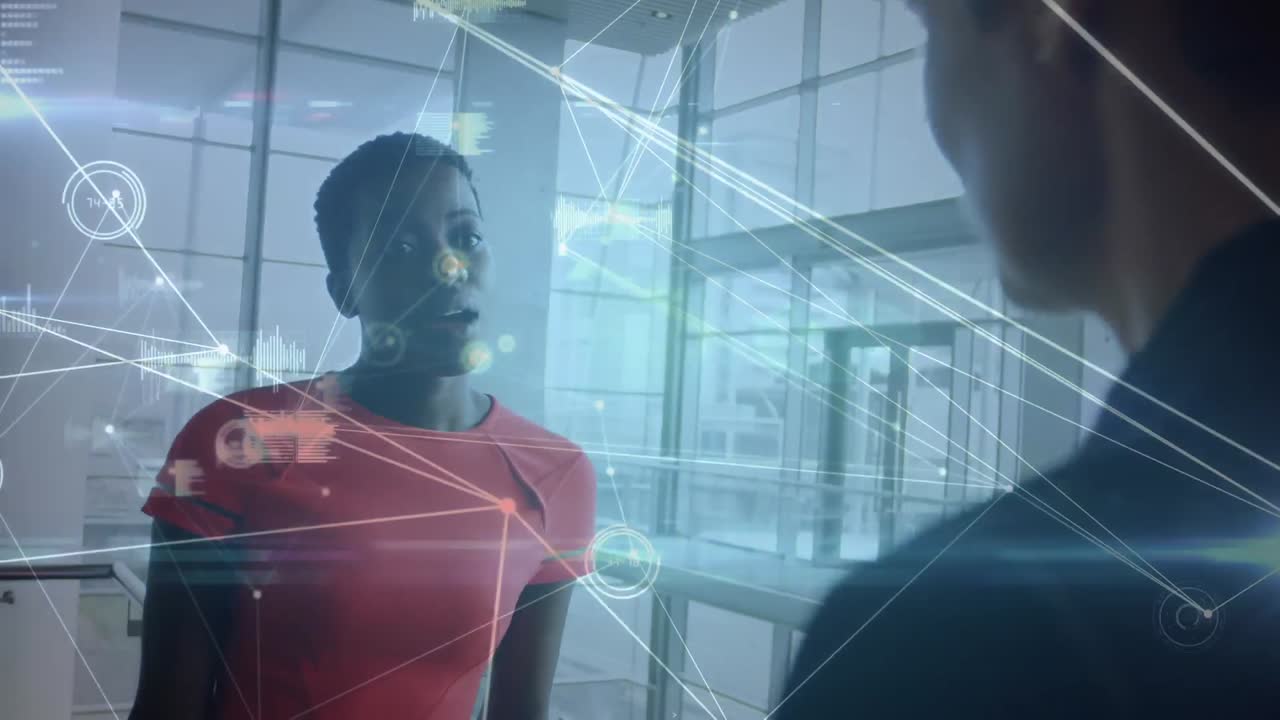 animación de la red de conexión sobre personas de negocios en la oficina