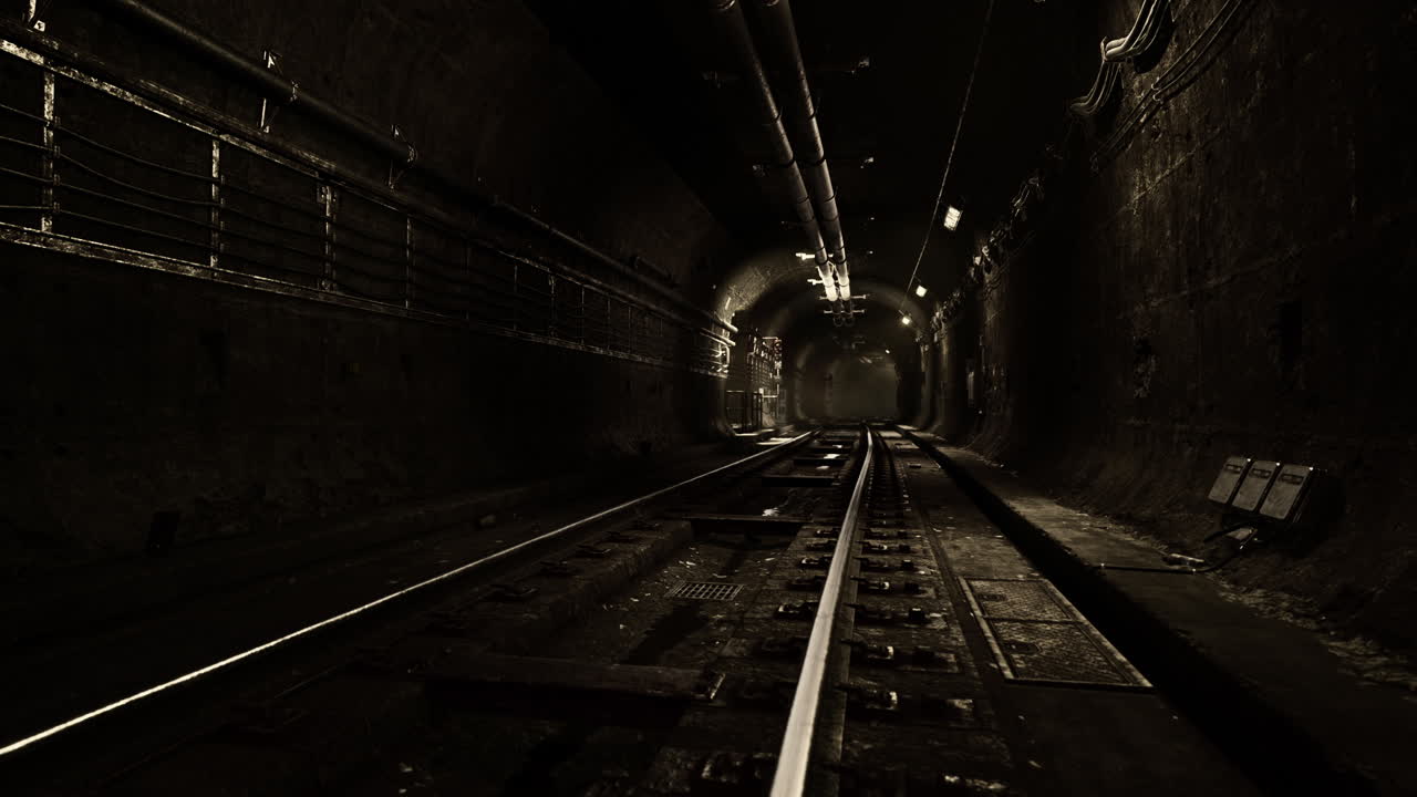 건설 중인 지하철 깊은 터널