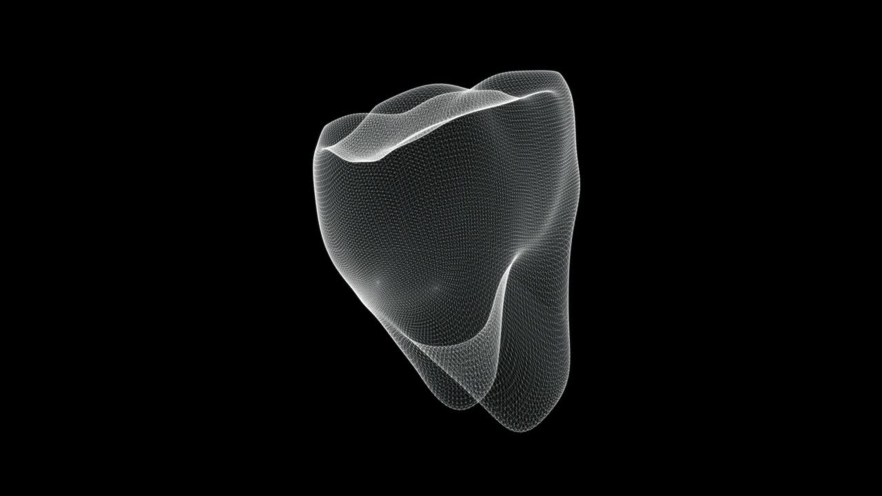 인간 몸의 이 치아의 3d 홀로그램 표현 화면 - 루프
