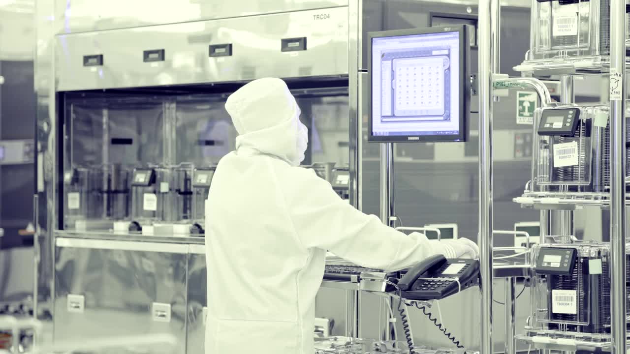 fabricación en salas limpias de obleas de silicio para la industria de semiconductores