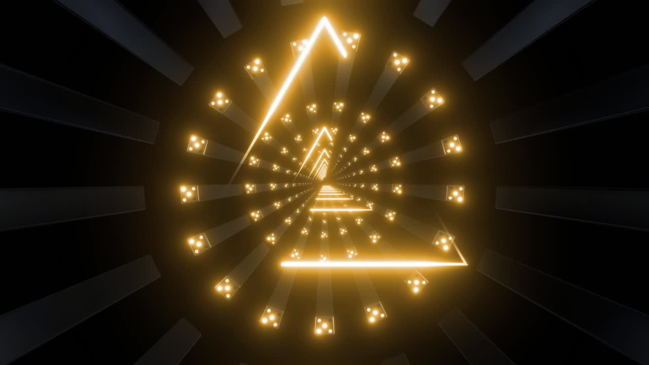 túnel de triángulo brillante abstracto