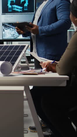 vertical video factory executives present sustainable manufacturing solutions to investors
