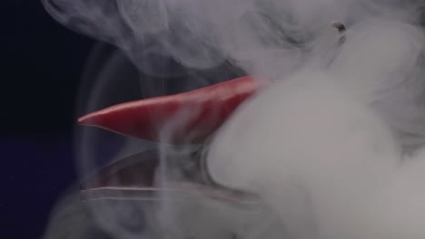 red chili pepper in smoke