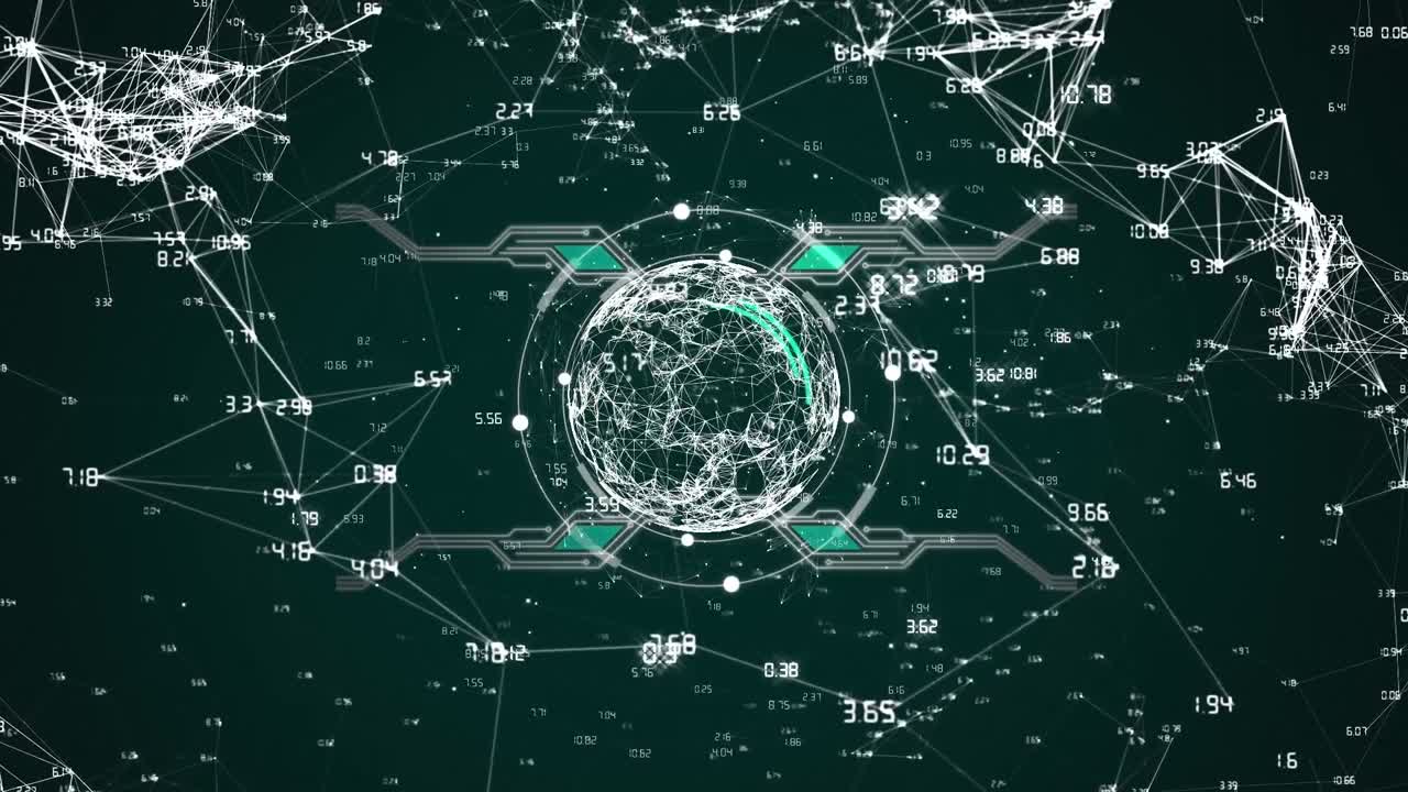 연결 및 데이터 처리의 네트워크를 통해 지구의 애니메이션