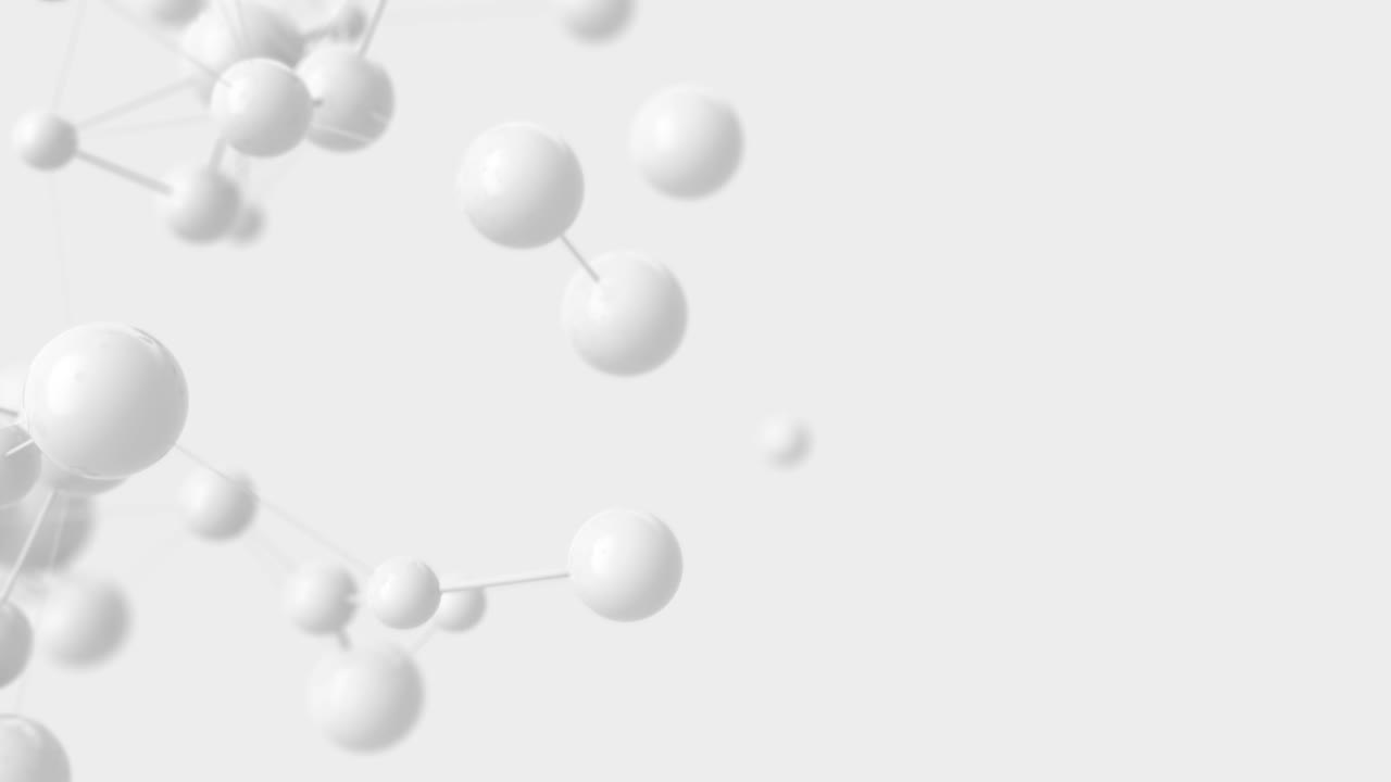 Soft Science Background, Spheres with Links Fly Up and Burst on a White Background