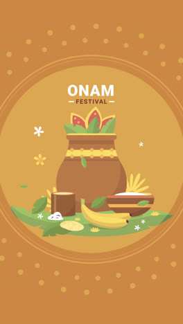 an animation of flat indian onam illustration