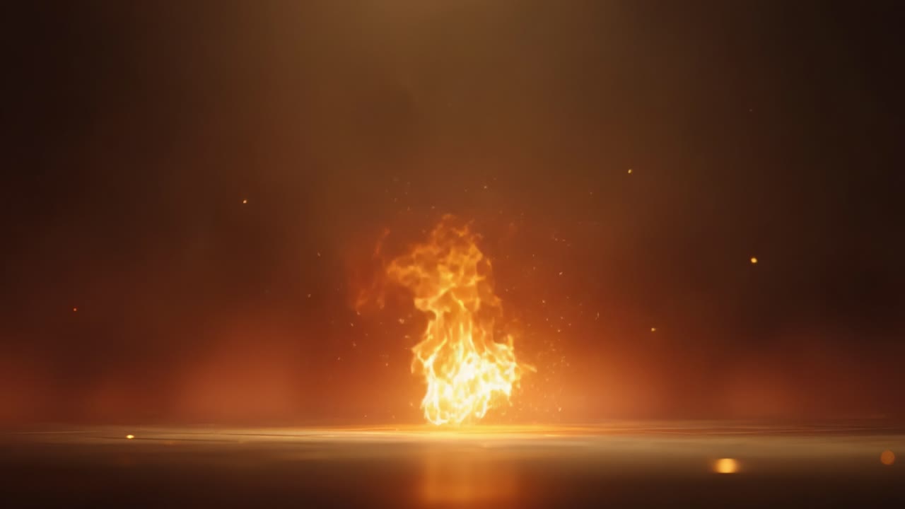 A Glorious Dance of Flames: Captivating Fire and Sparks Erupting with Radiant Intensity, Illuminating the Darkness and Creating a Mesmerizing Visual Experience in a Mystical Setting