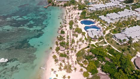 private beach of hilton hotel at bayahibe, la romana in dominican republic