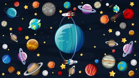 animated journey across a vibrant, stylized universe