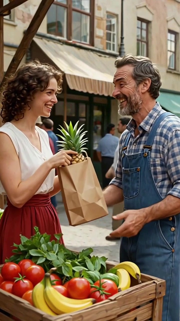 Frutero vendiendo piña fresca en un mercado callejero