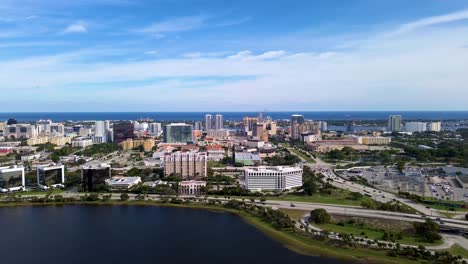 an aerial drone shot of downtown west palm beach