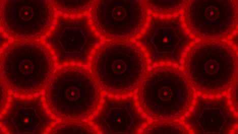 Bucle-Sin-Fisuras-De-Círculos-Concéntricos-Pulsantes-De-Color-Rojo-Brillante-Psicodélico-Entrelazados-Y-Conectados-En-Un-Fractal-Hipnótico