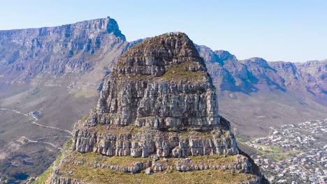 great aerial shot of lion's head peak and table mountain in cape town south africa 1