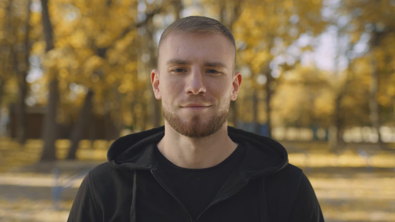 Man in a park during autumn