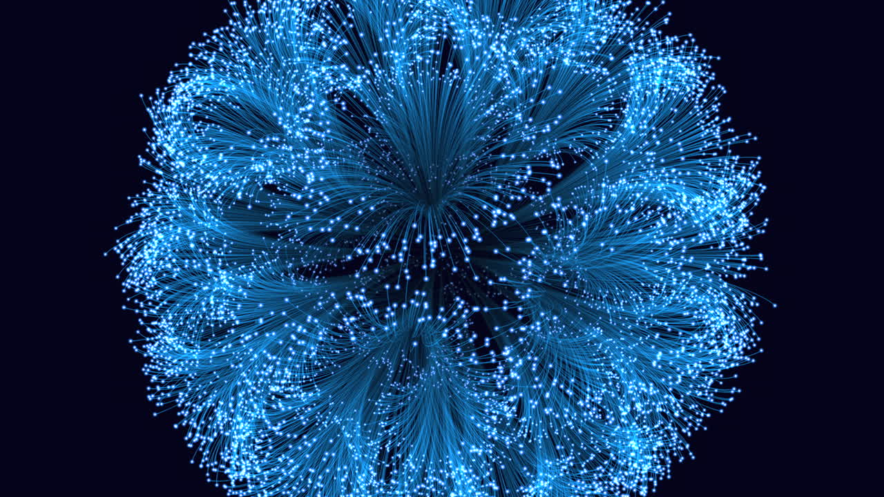 relámpagos azules dinámicos en formación de espiral circular