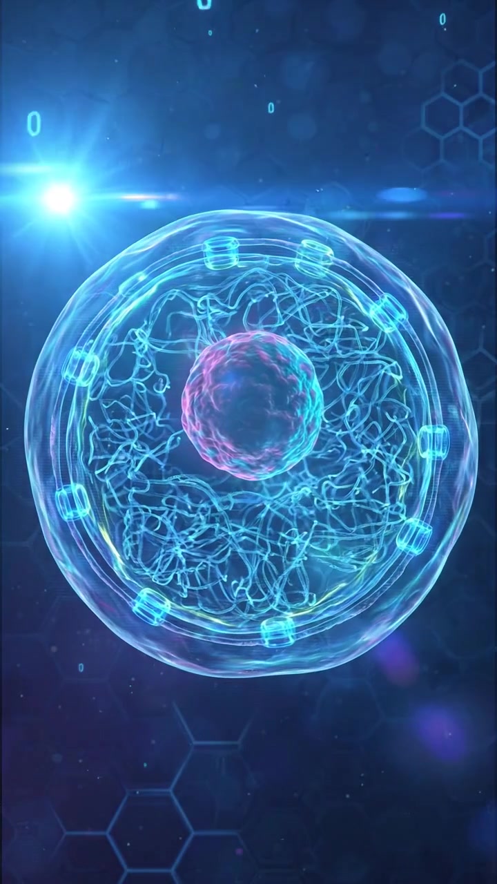 Mikroskopisk cellemembranstruktur 3D hologram gengivelse
