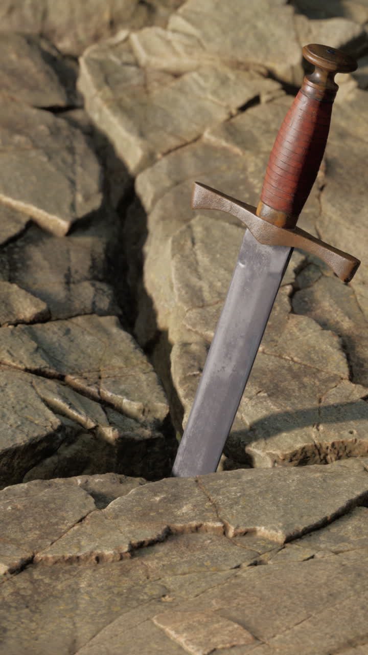 una espada metida en una roca