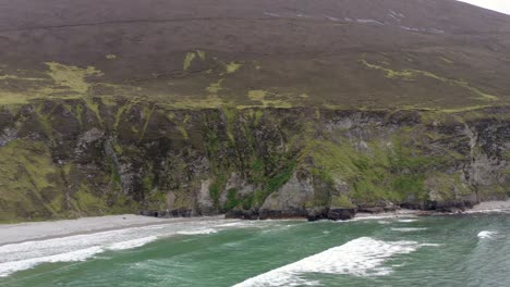 incredible rocky shoreline waves crash on eroded seacliffs of achill island ireland