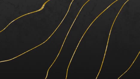 Animation-of-gold-distorted-lines-moving-on-seamless-loop-on-charcoal-background