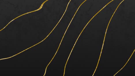 animación de líneas distorsionadas doradas que se mueven en un bucle sin costuras sobre un fondo de carbón