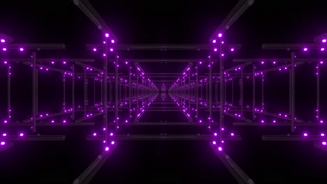 purple neon glowing tunnel 3d render