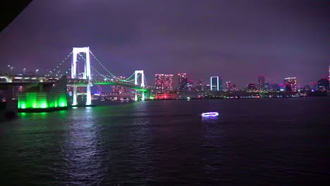 night view from rainbow bridge odaiba japan