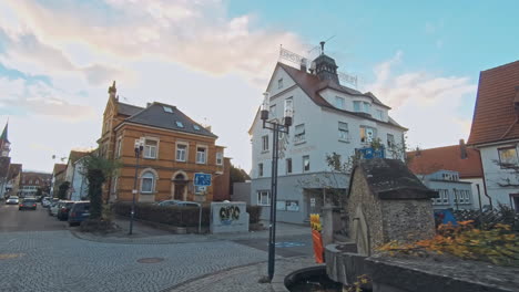a small german town. streets with old architeckture in germany.