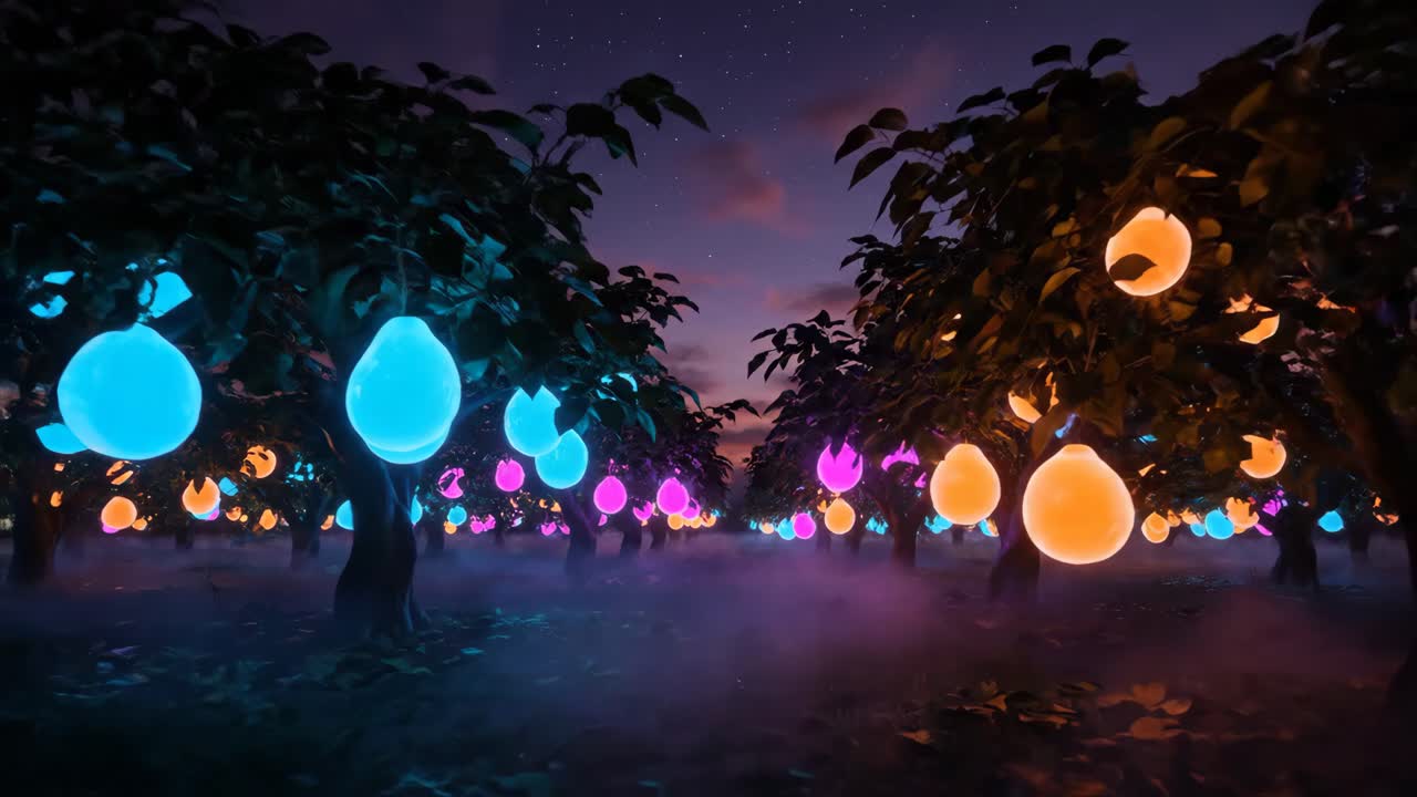 Fantasy Garden at Night