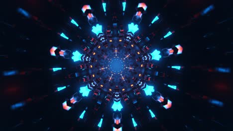 animación muy colorida y abstracta de un objeto en forma de estrella. caleidoscopio vj bucle