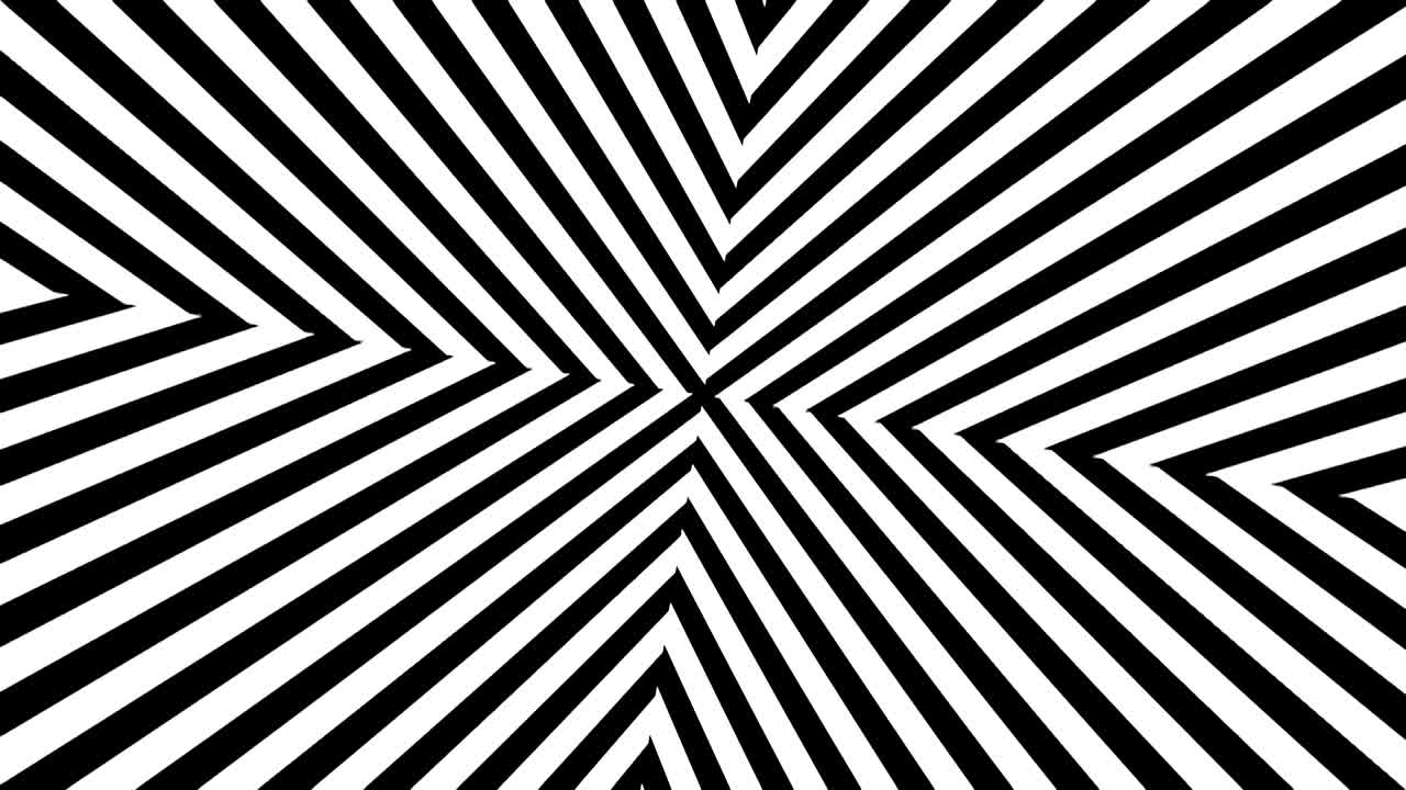 Abstract Black and White stripes. 3d rendering seamless loop