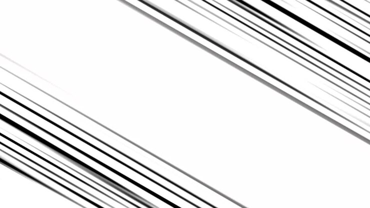 Diagonal speed lines moving on black and white background. comic anime action speedline. motion 4k footage.