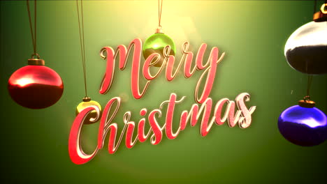 texto de feliz navidad con bolas de colores