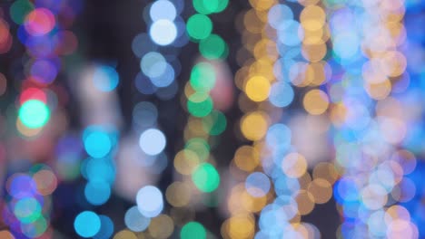 abstract lights of a christmas tree garland. optical bokeh effect