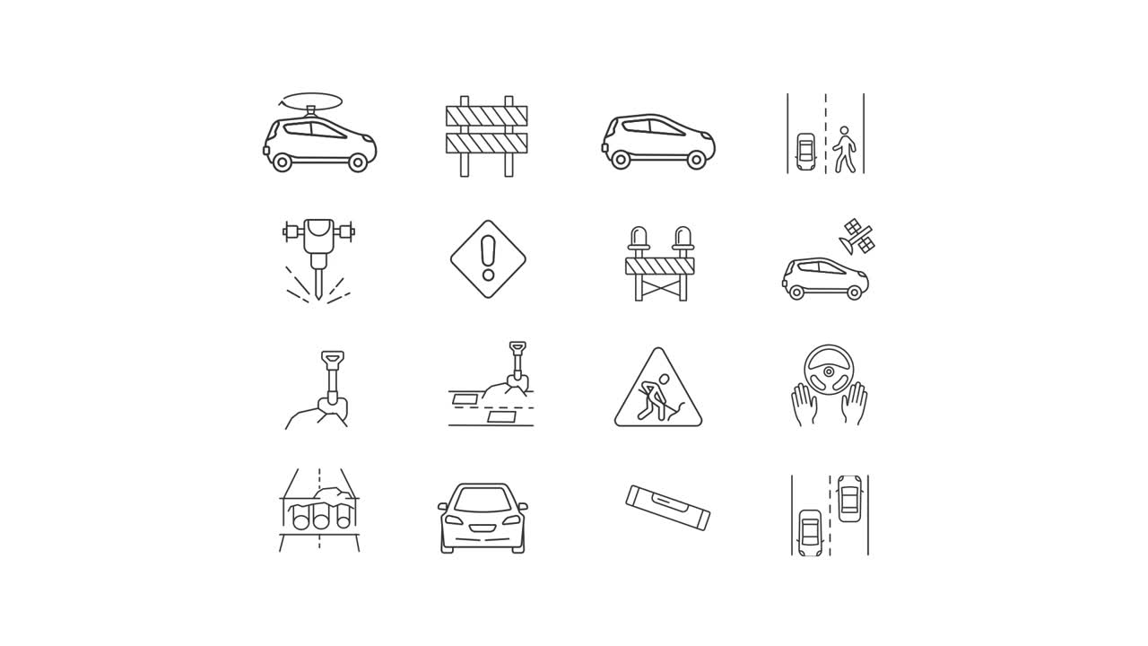 Road Construction and Safety Icons