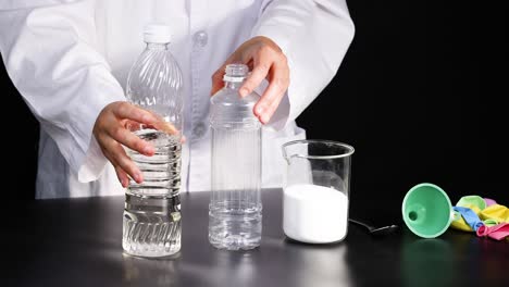 experimento científico con vinagre y bicarbonato de sodio