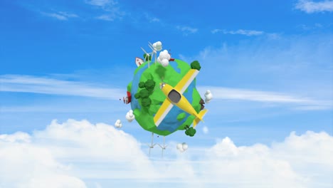generados digitalmente de aviones que viajan por todo el mundo