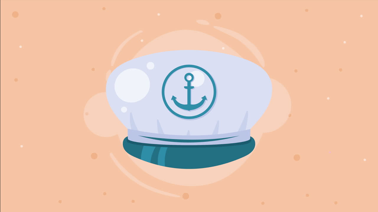 선원 모자 액세서리 항해 애니메이션