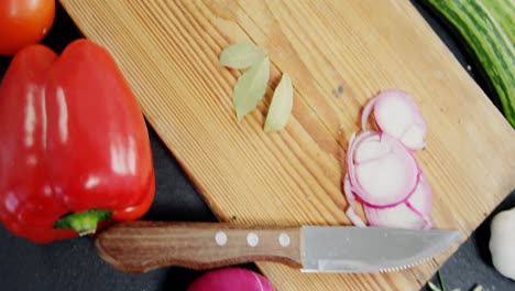 wooden board and ingredients