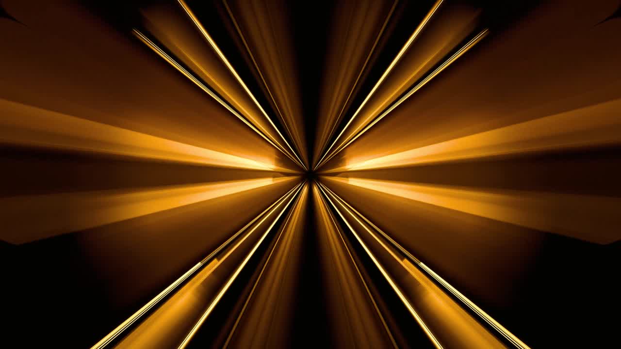 Abstract Golden Light Rays Expanding and Contracting