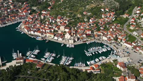 dockyard near the milna village in brac island, croatia