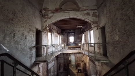 camera pans right to view of loft at eastern state penitentiary