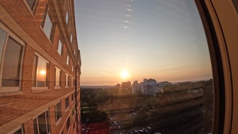 Timelapse-of-sunrise-from-building