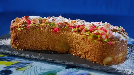 delicious almond and red fruit loaf cake