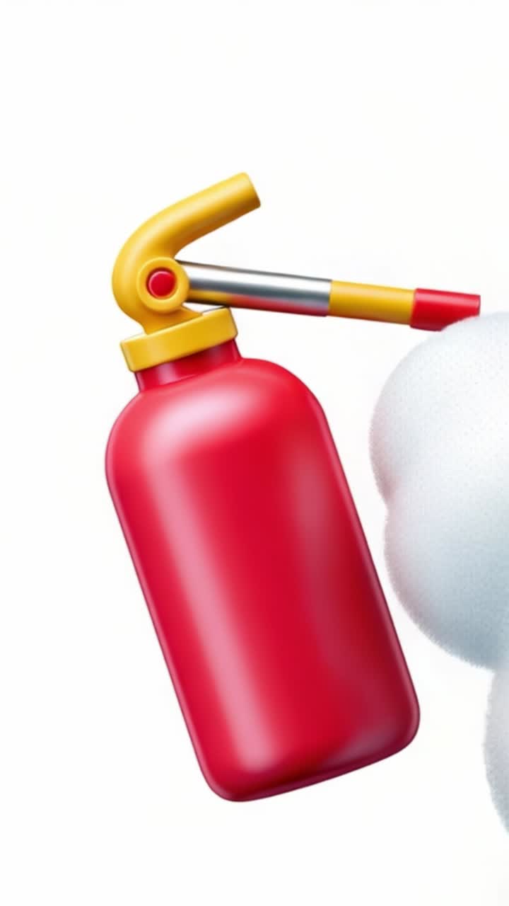 Un estintore rosso vivace con un ugello giallo, che mette in mostra la sicurezza e la prevenzione incendi, ne dimostra l'importanza negli scenari di risposta alle emergenze.