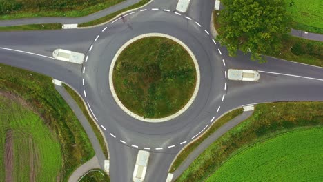 aerial view of a traffic circle